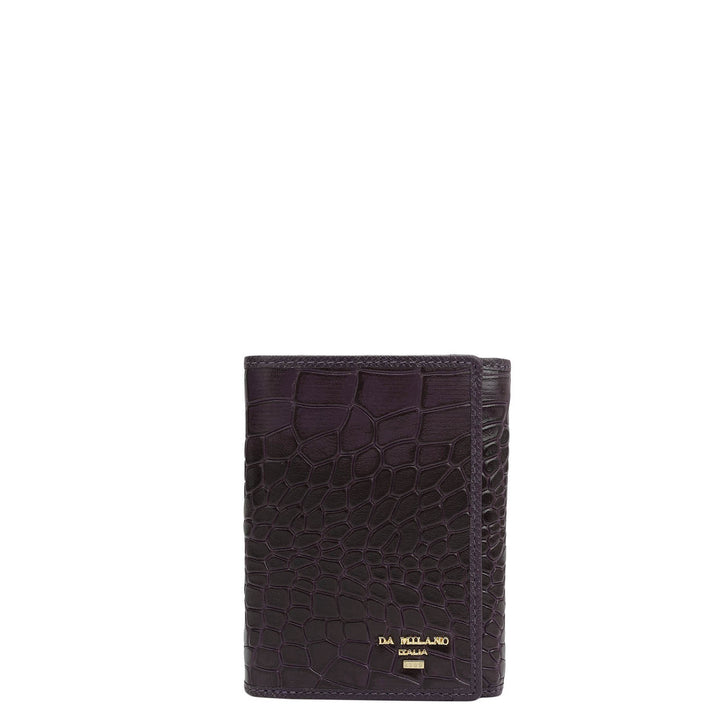 Croco Leather Ladies Wallet - Grapevine