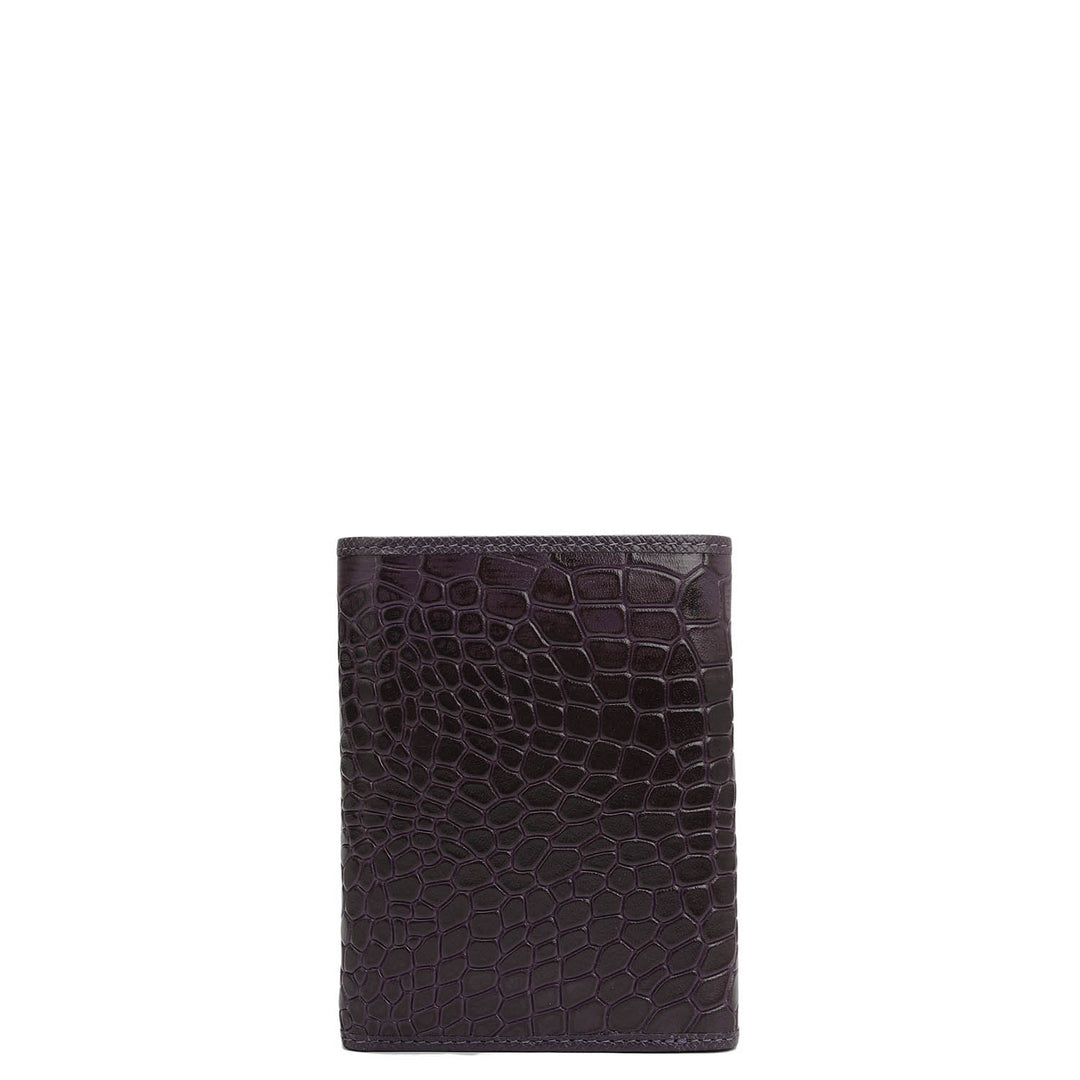 Croco Leather Ladies Wallet - Grapevine