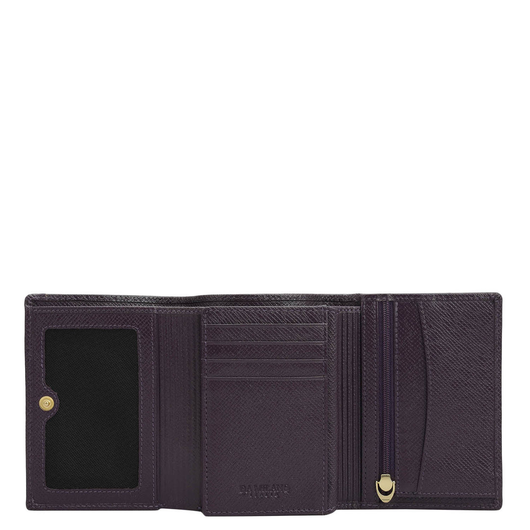 Croco Leather Ladies Wallet - Grapevine
