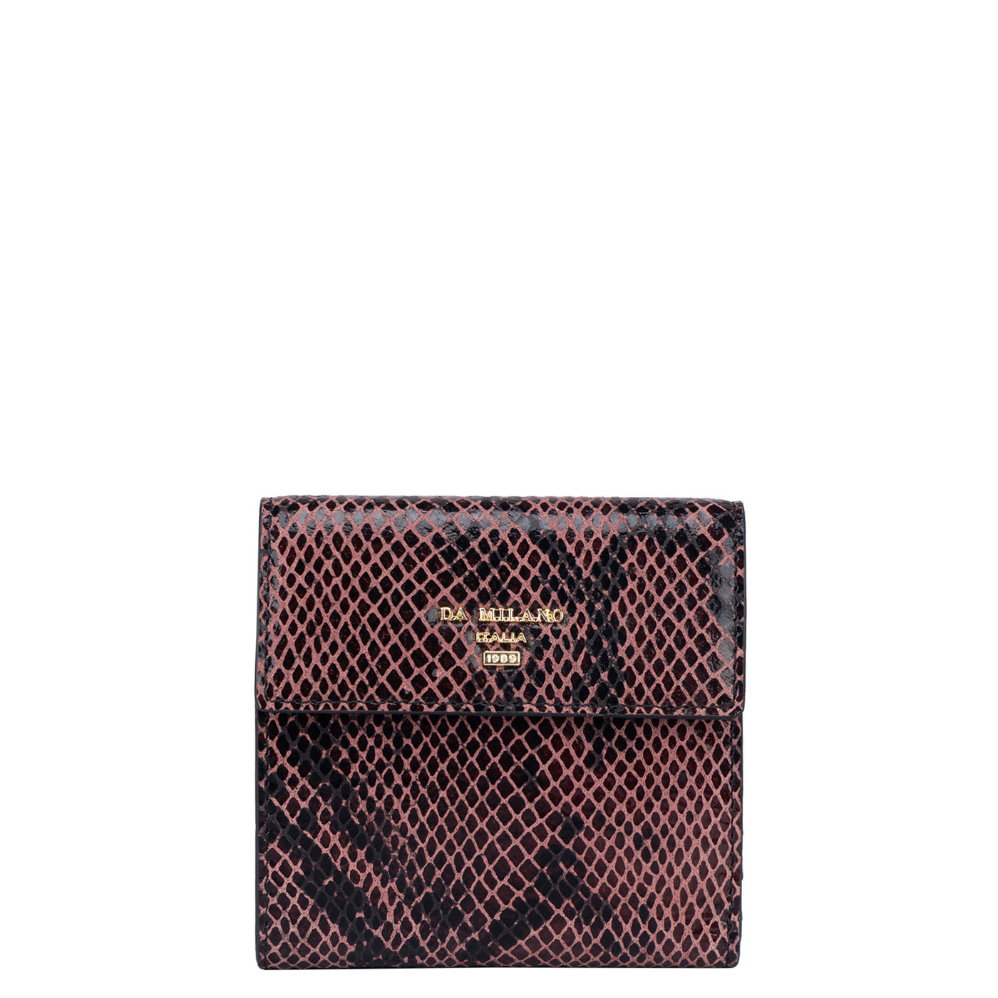 Snake Leather Ladies Wallet - Berry