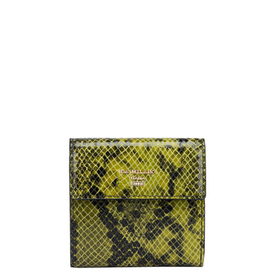 Snake Leather Ladies Wallet - Lime