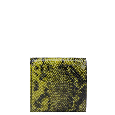 Snake Leather Ladies Wallet - Lime