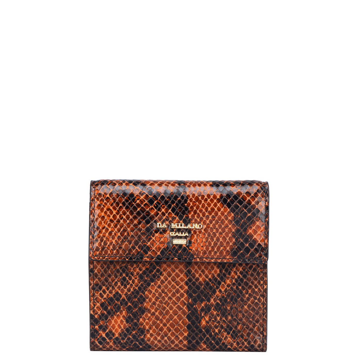 Snake Leather Ladies Wallet - Orange