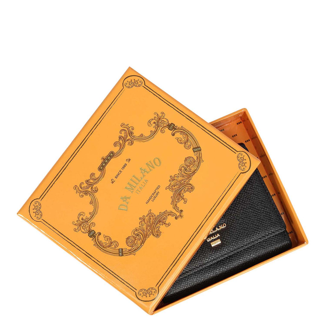 Franzy Leather Ladies Wallet - Black