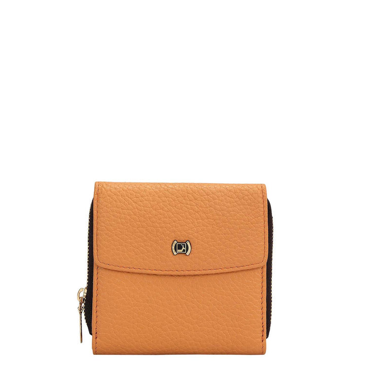 Wax Leather Ladies Wallet - Apricot Crush