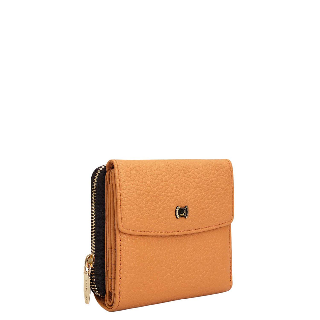 Wax Leather Ladies Wallet - Apricot Crush