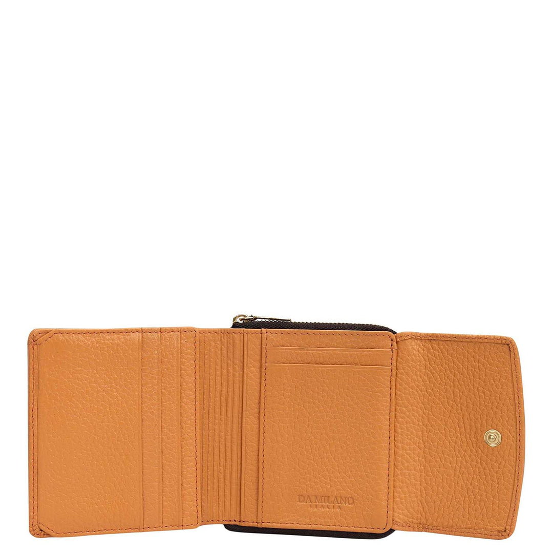 Wax Leather Ladies Wallet - Apricot Crush