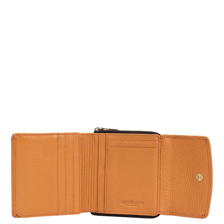 Wax Leather Ladies Wallet - Apricot Crush