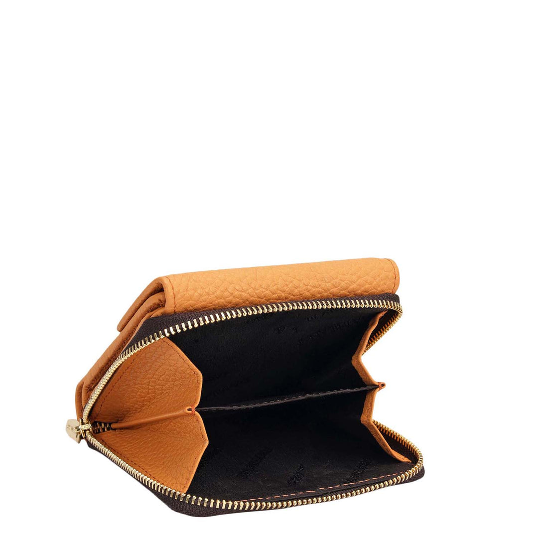 Wax Leather Ladies Wallet - Apricot Crush