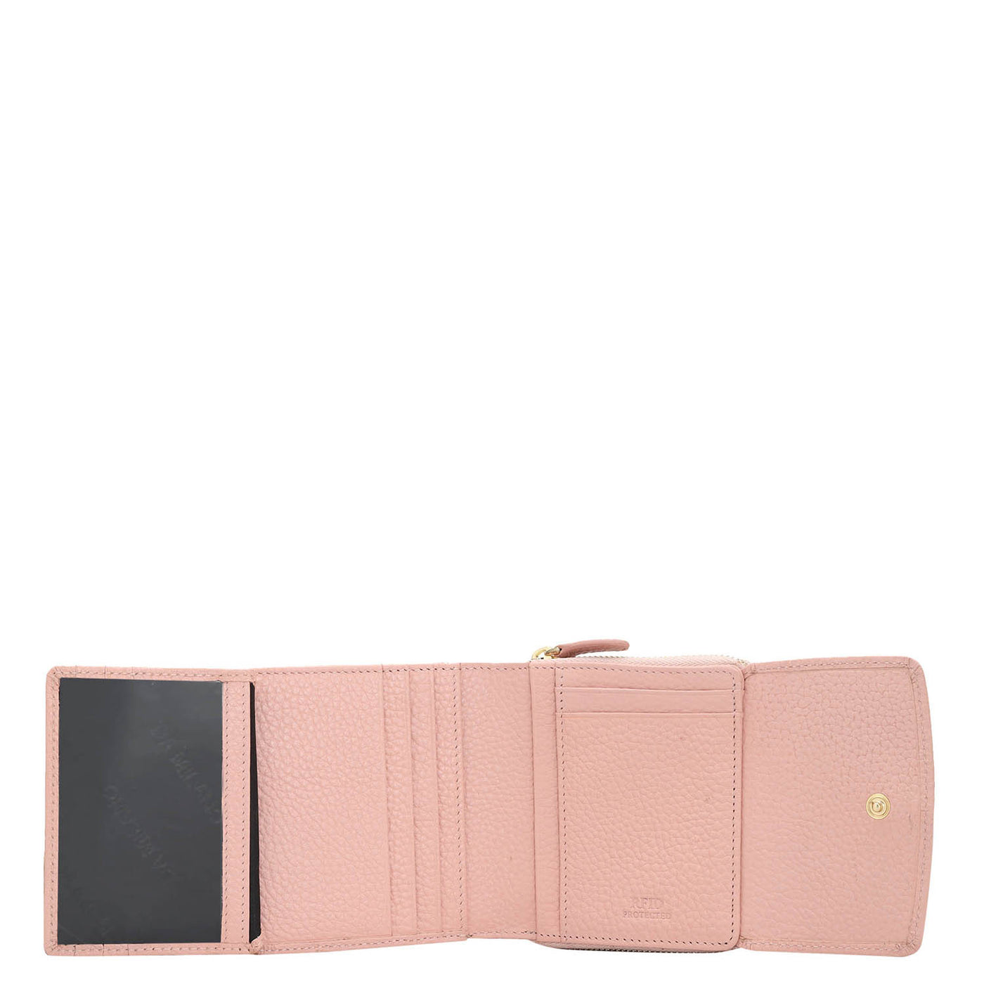 Wax Leather Ladies Wallet - Baby Pink