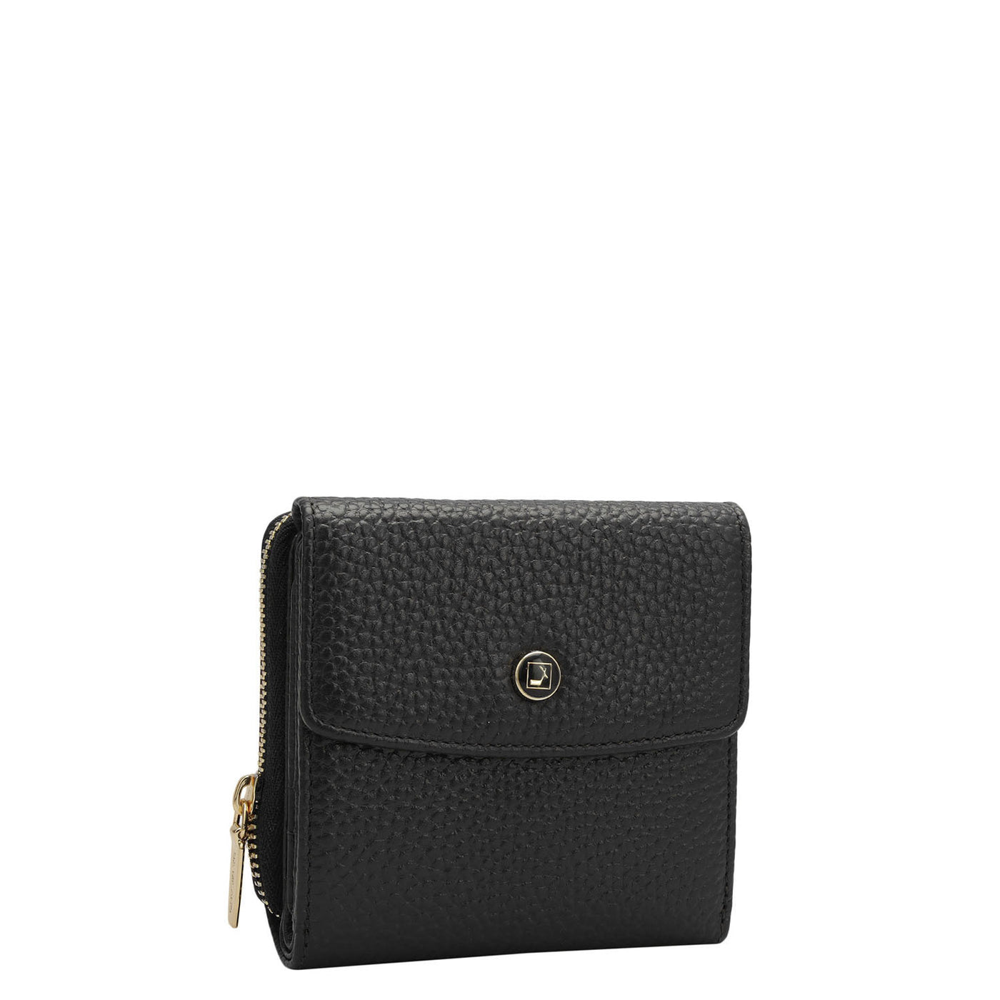 Wax Leather Ladies Wallet - Black