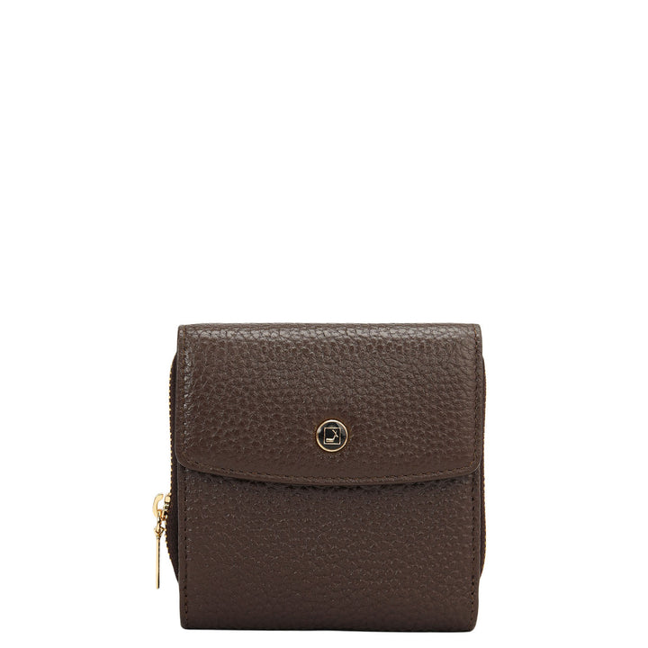 Wax Leather Ladies Wallet - Chocolate