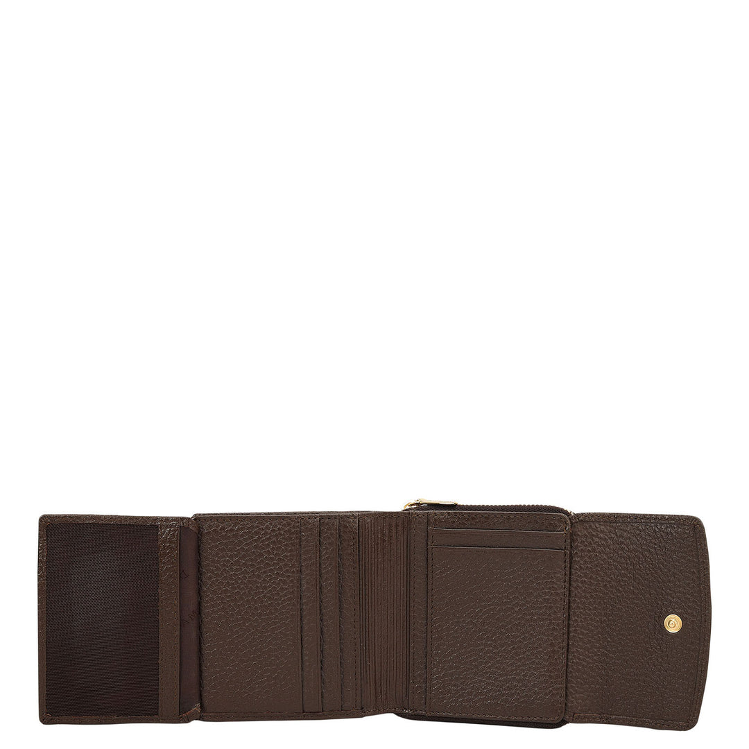 Wax Leather Ladies Wallet - Chocolate