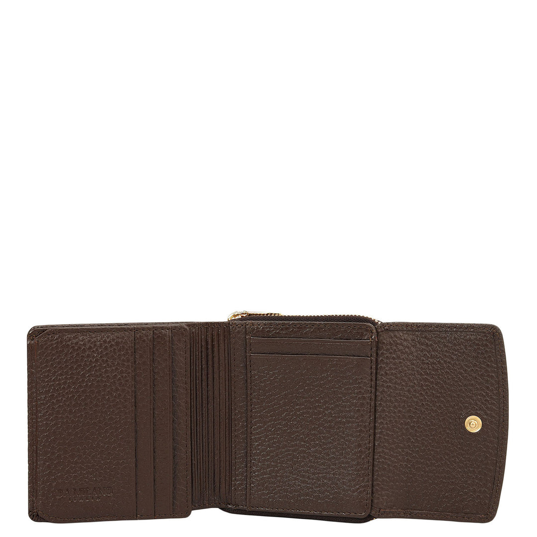 Wax Leather Ladies Wallet - Chocolate