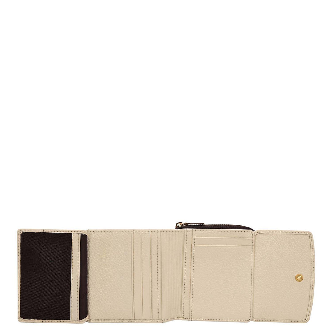 Wax Leather Ladies Wallet - Marshmallow