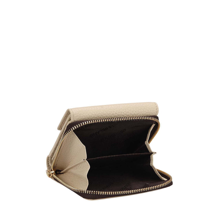 Wax Leather Ladies Wallet - Marshmallow