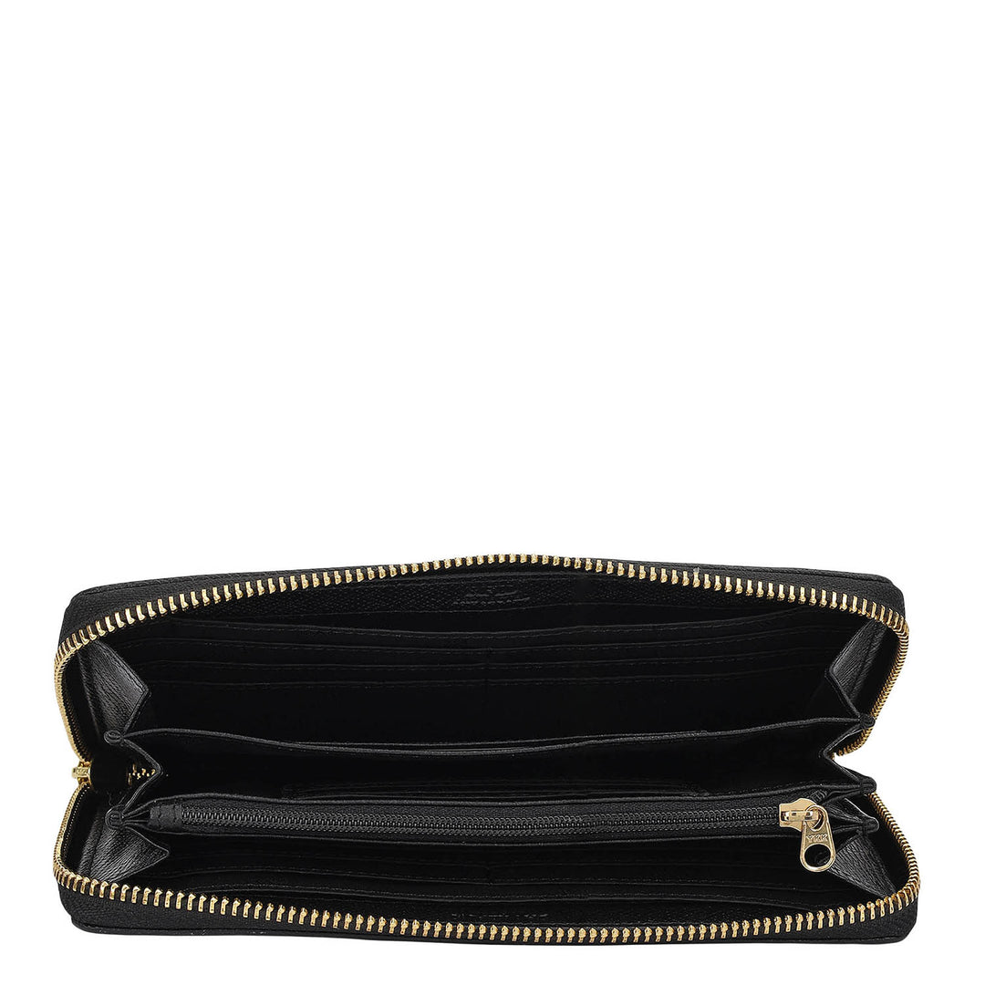 Snake  Leather Ladies Wallet - Silver & Black