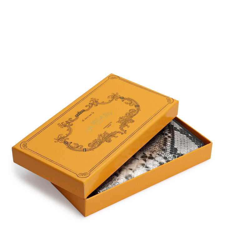 Snake  Leather Ladies Wallet - Silver & Black