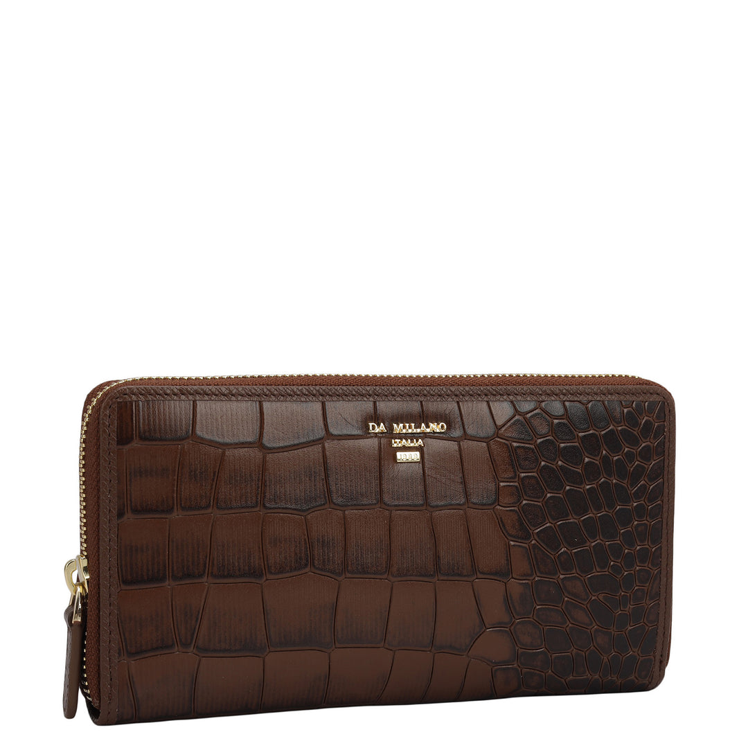 Croco Leather Ladies Wallet - Date