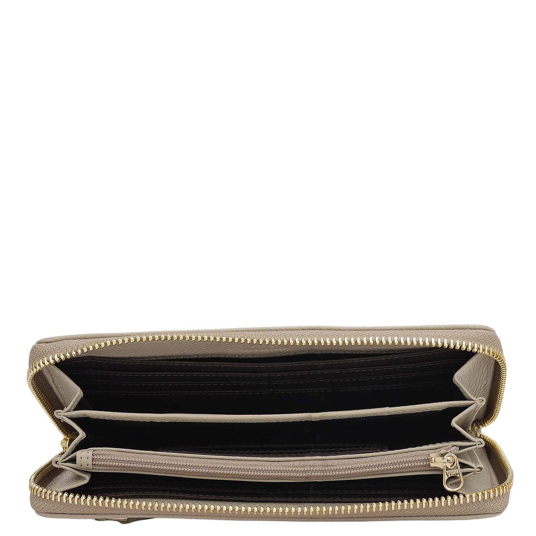 Croco Leather Ladies Wallet - Frost
