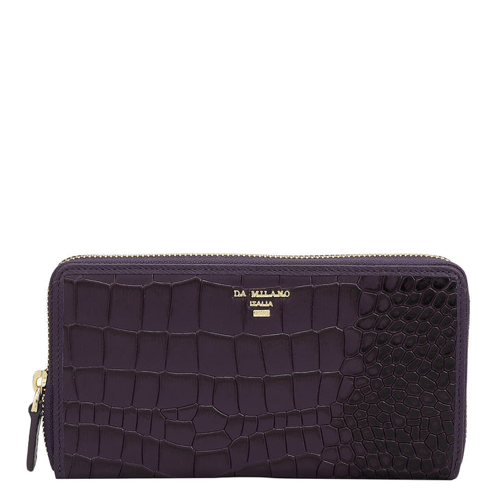Croco Leather Ladies Wallet - Grapevine