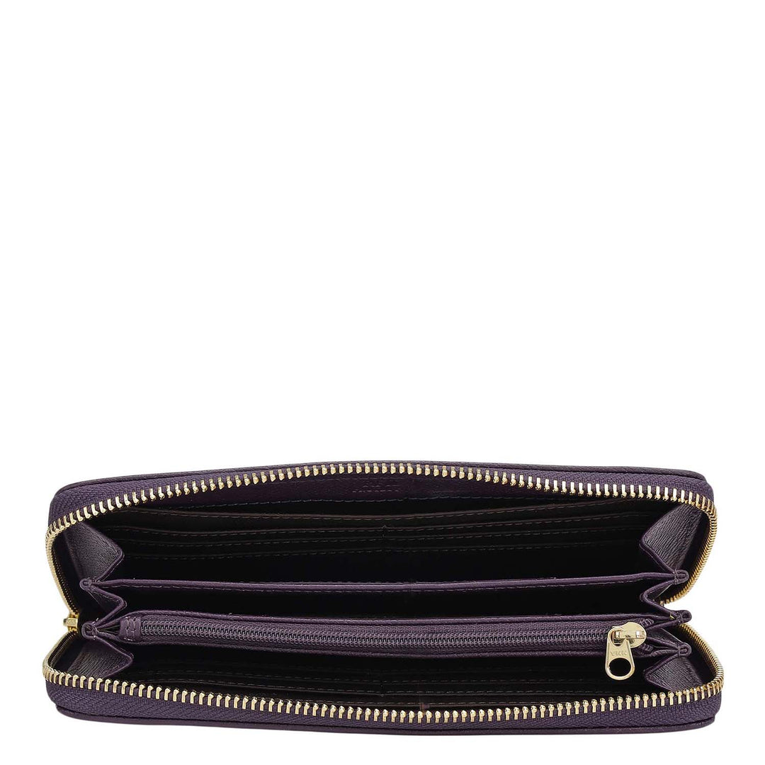 Croco Leather Ladies Wallet - Grapevine