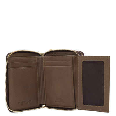 Ostrich Leather Ladies Wallet - Olive