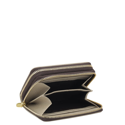 Croco Leather Ladies Wallet - Frost