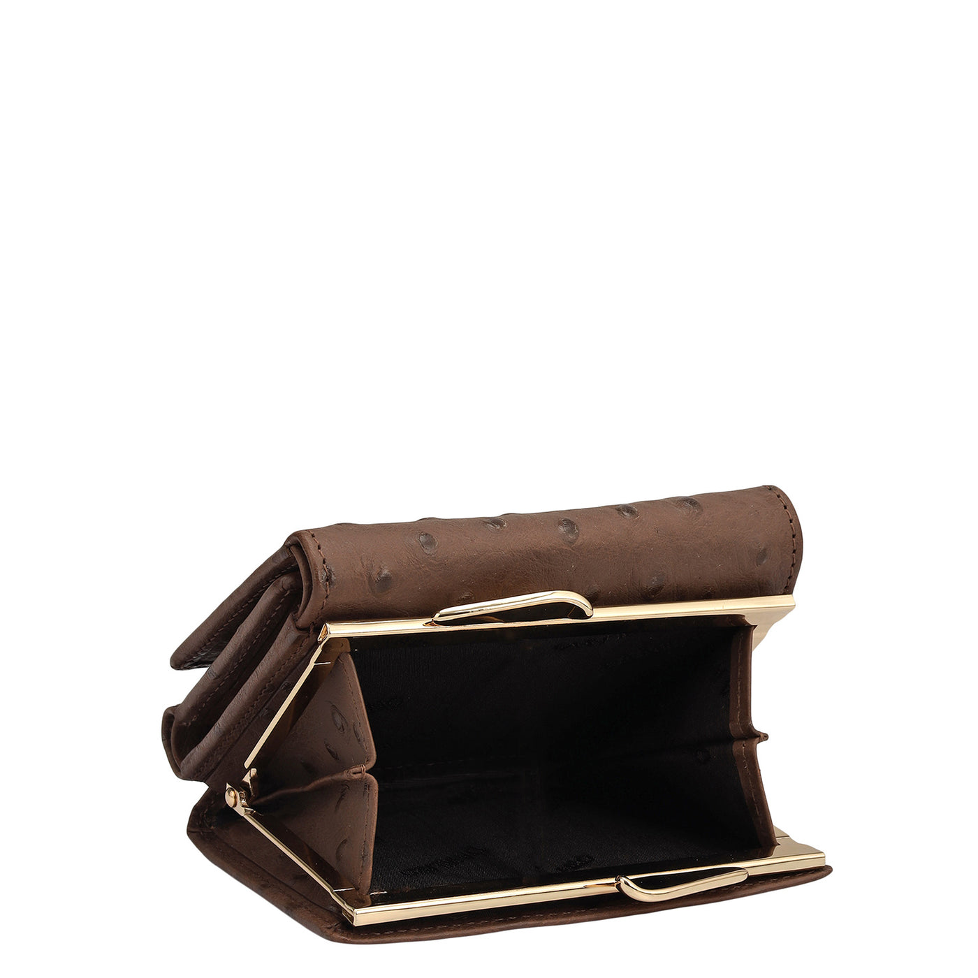 Ostrich Leather Ladies Wallet - Brown