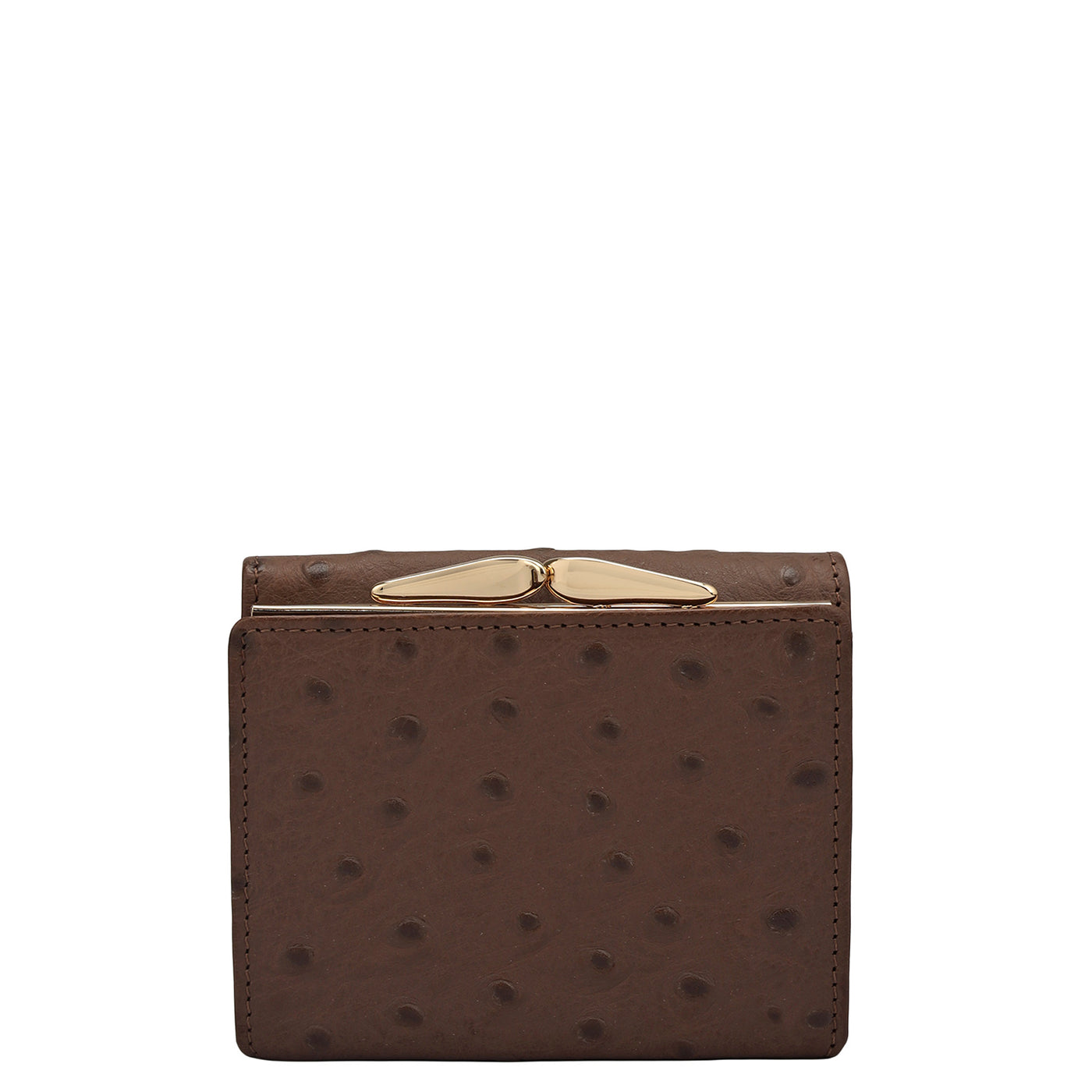 Ostrich Leather Ladies Wallet - Brown