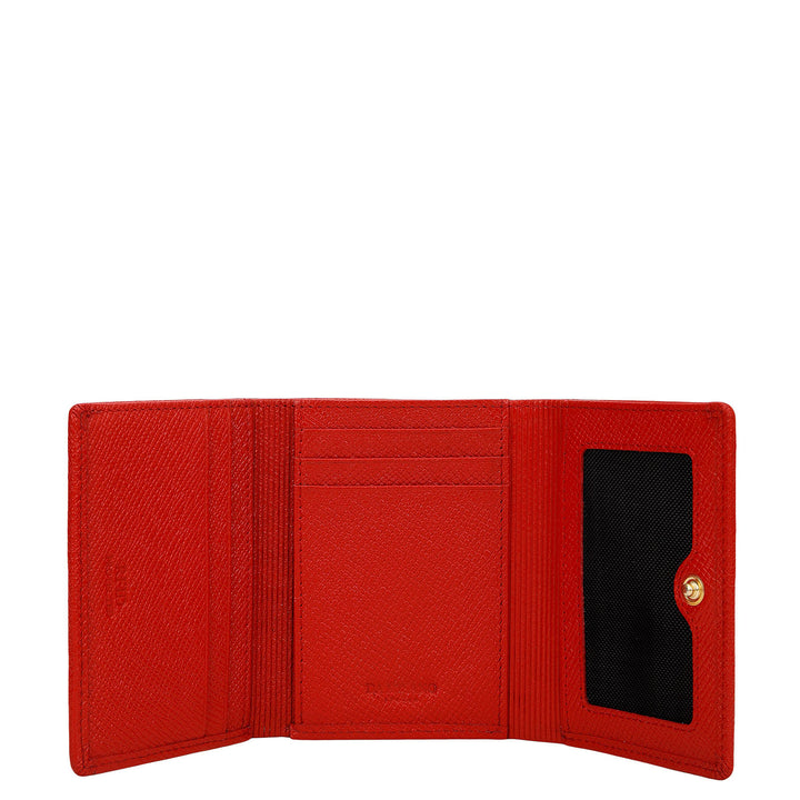Croco-Texture Compact Wallet - Red