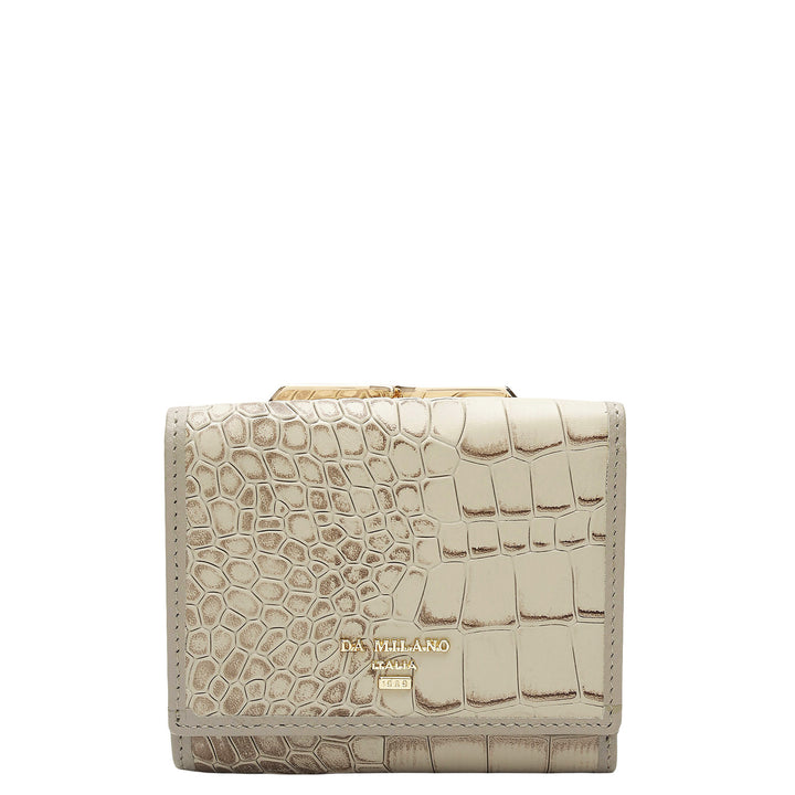 Croco Leather Ladies Wallet - Frost