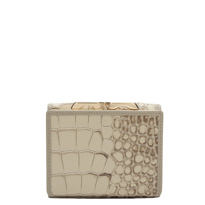 Croco Leather Ladies Wallet - Frost