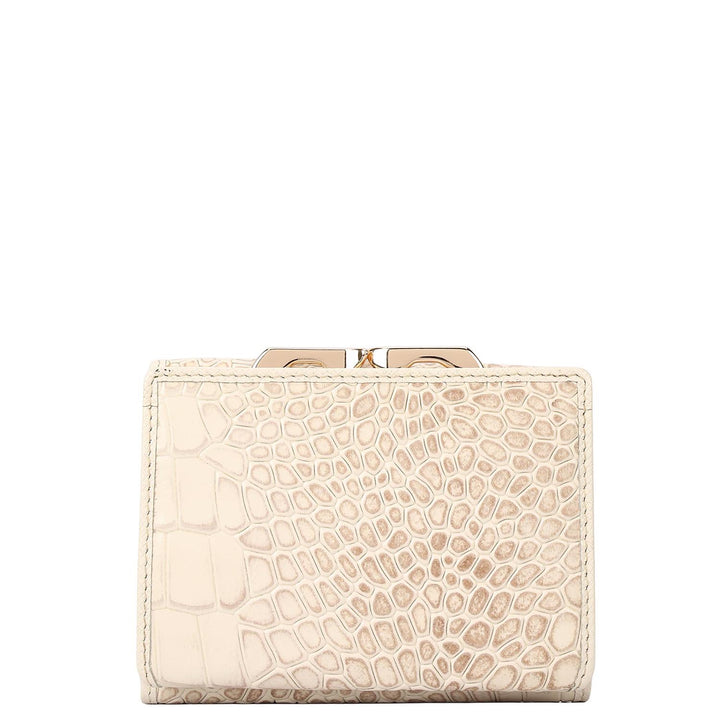 Croco Leather Ladies Wallet - Marshmallow