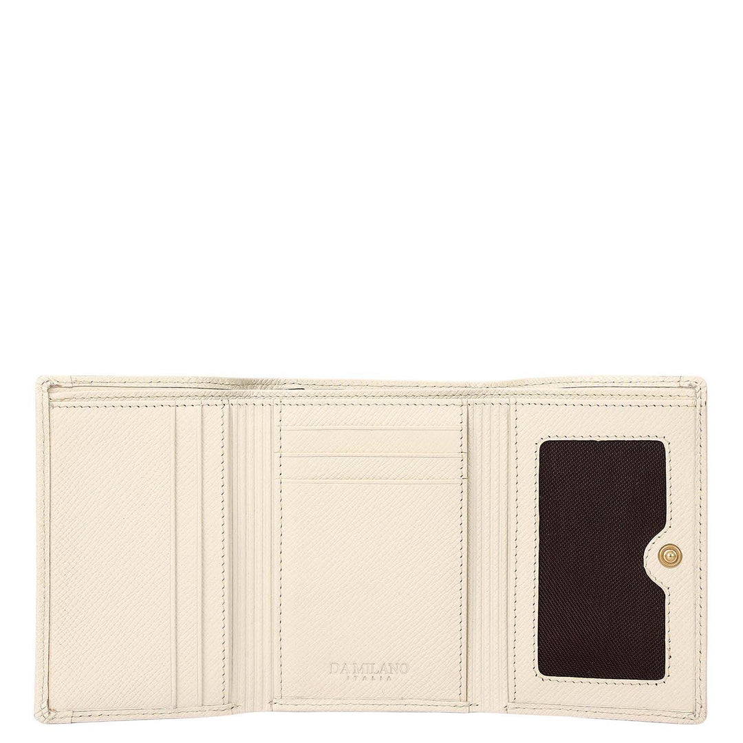Croco Leather Ladies Wallet - Marshmallow