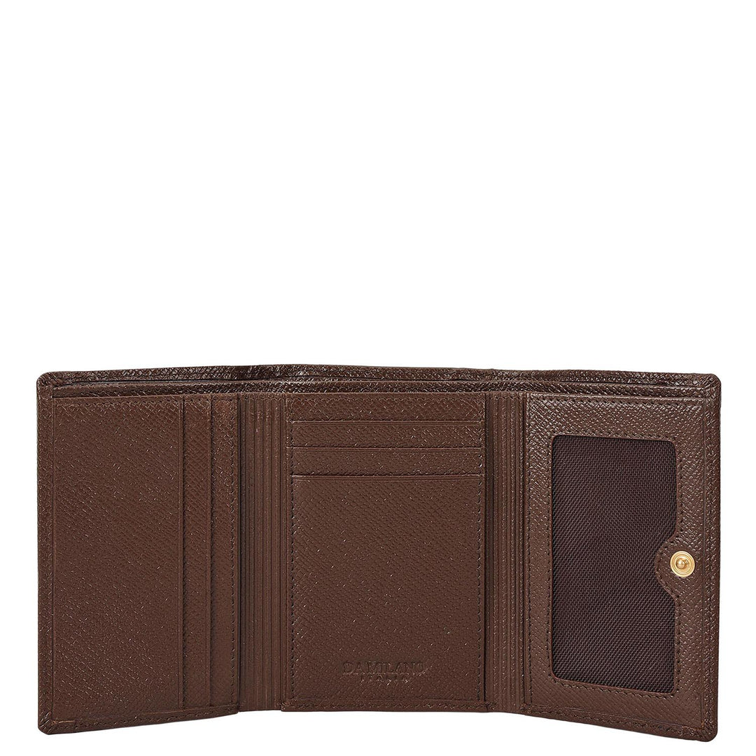 Croco Leather Ladies Wallet - Walnut
