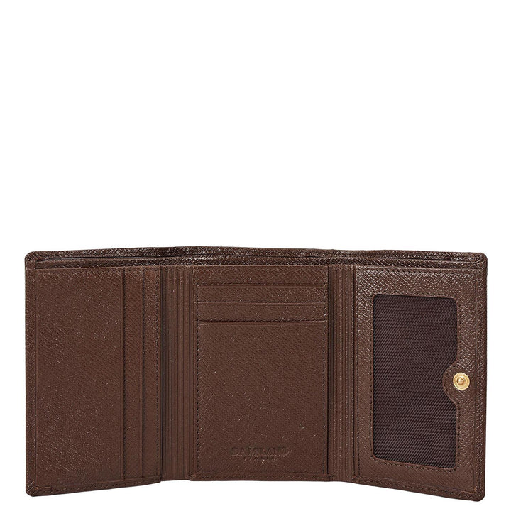 Croco Leather Ladies Wallet - Walnut