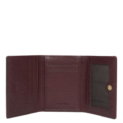 Croco Leather Ladies Wallet - Wine