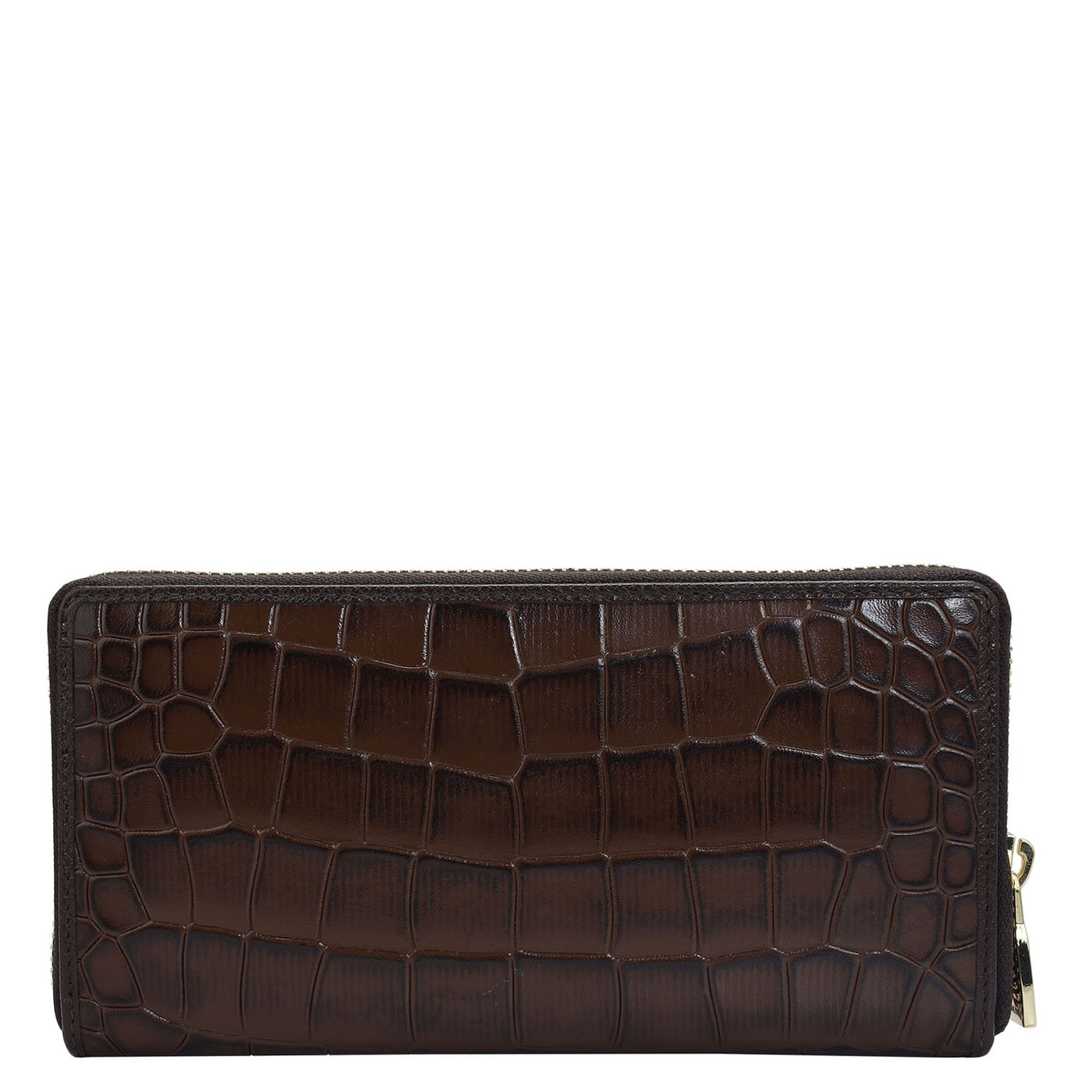 Croco Leather Ladies Wallet - Brown