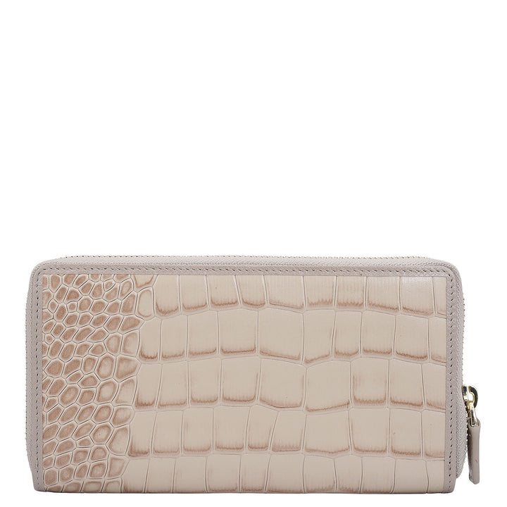 Croco Leather Ladies Wallet - Frost