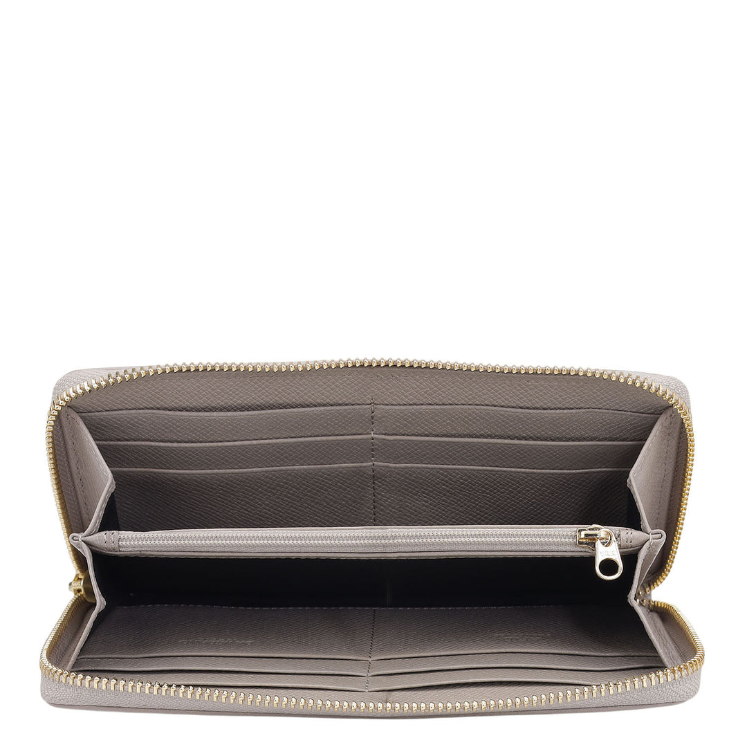 Croco Leather Ladies Wallet - Frost