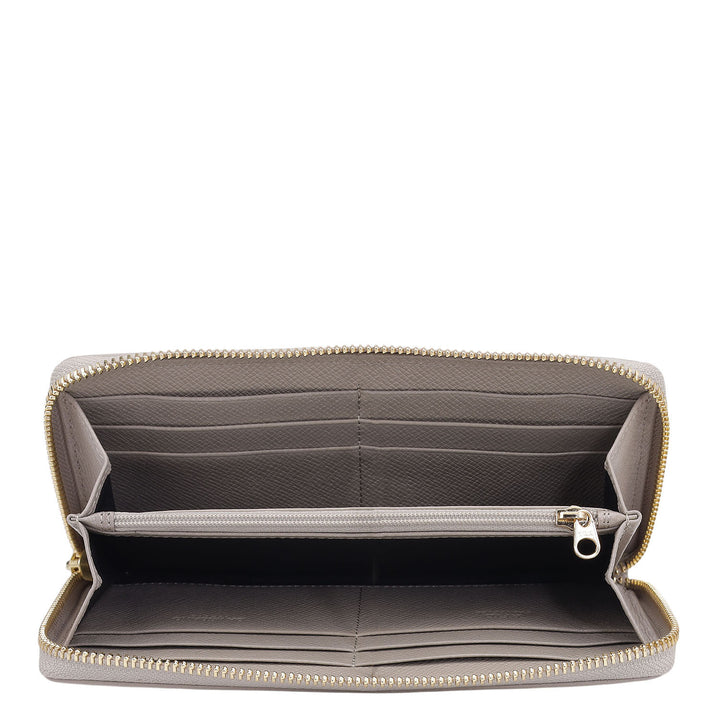 Croco Leather Ladies Wallet - Frost