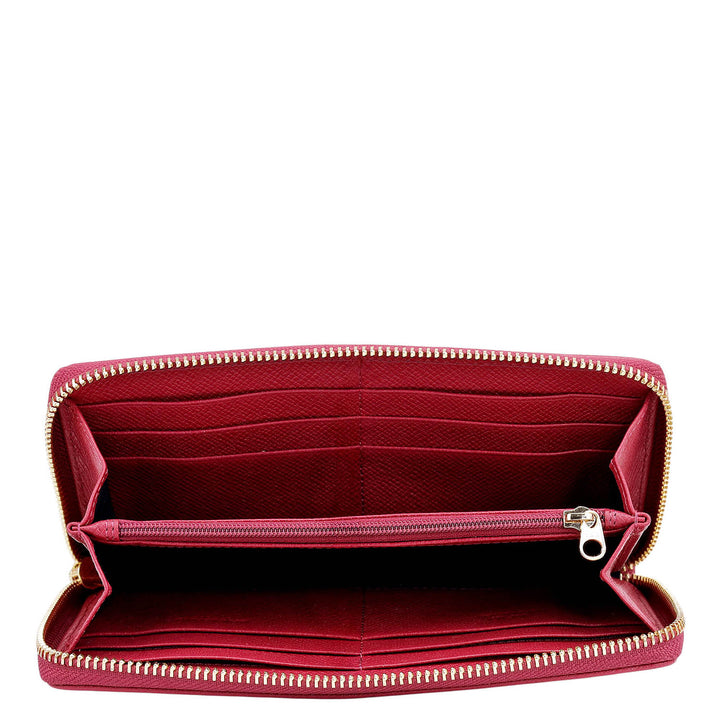 Croco Leather Ladies Wallet - Plumberry