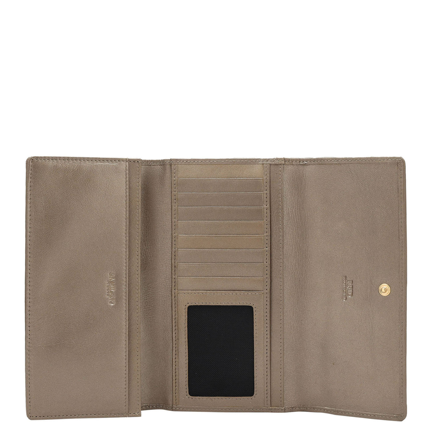 Quilting Plain Leather Ladies Wallet - Bronze