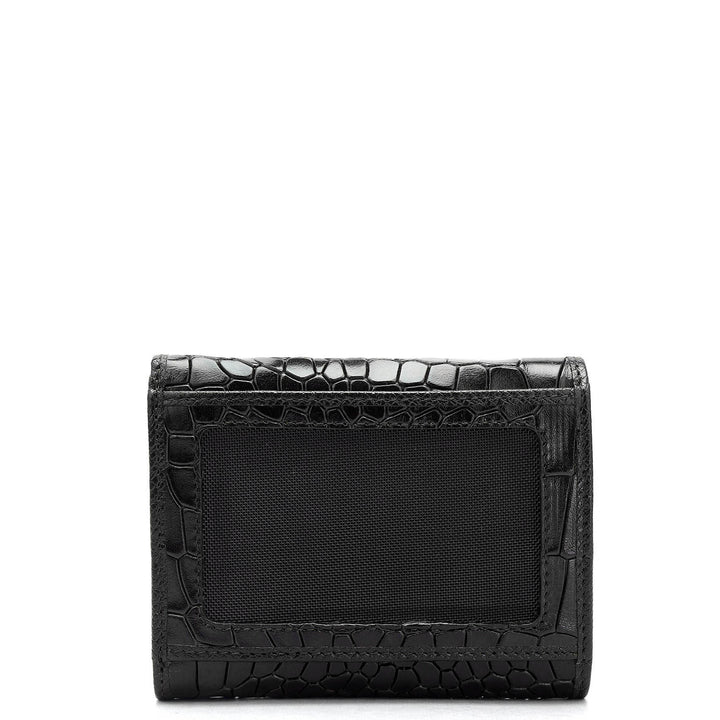 Croco Leather Ladies Wallet - Black