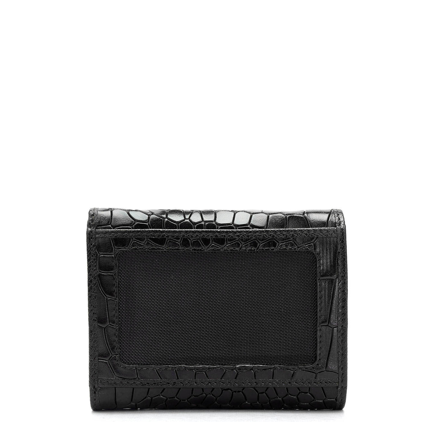 Croco Leather Ladies Wallet - Black