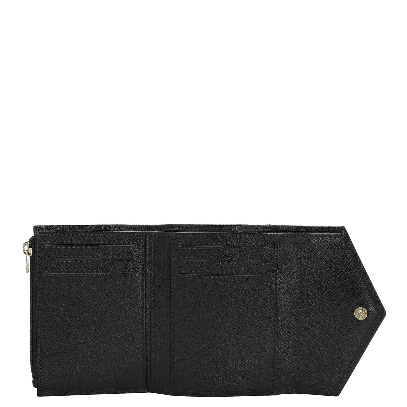 Croco Leather Ladies Wallet - Black