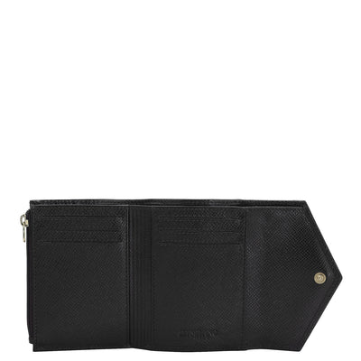 Croco Leather Ladies Wallet - Black