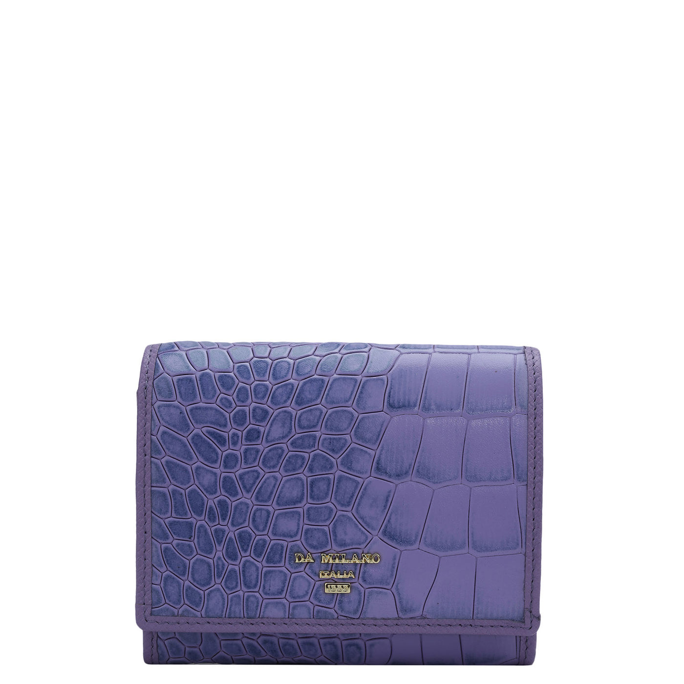 Croco Leather Ladies Wallet - Purple Haze
