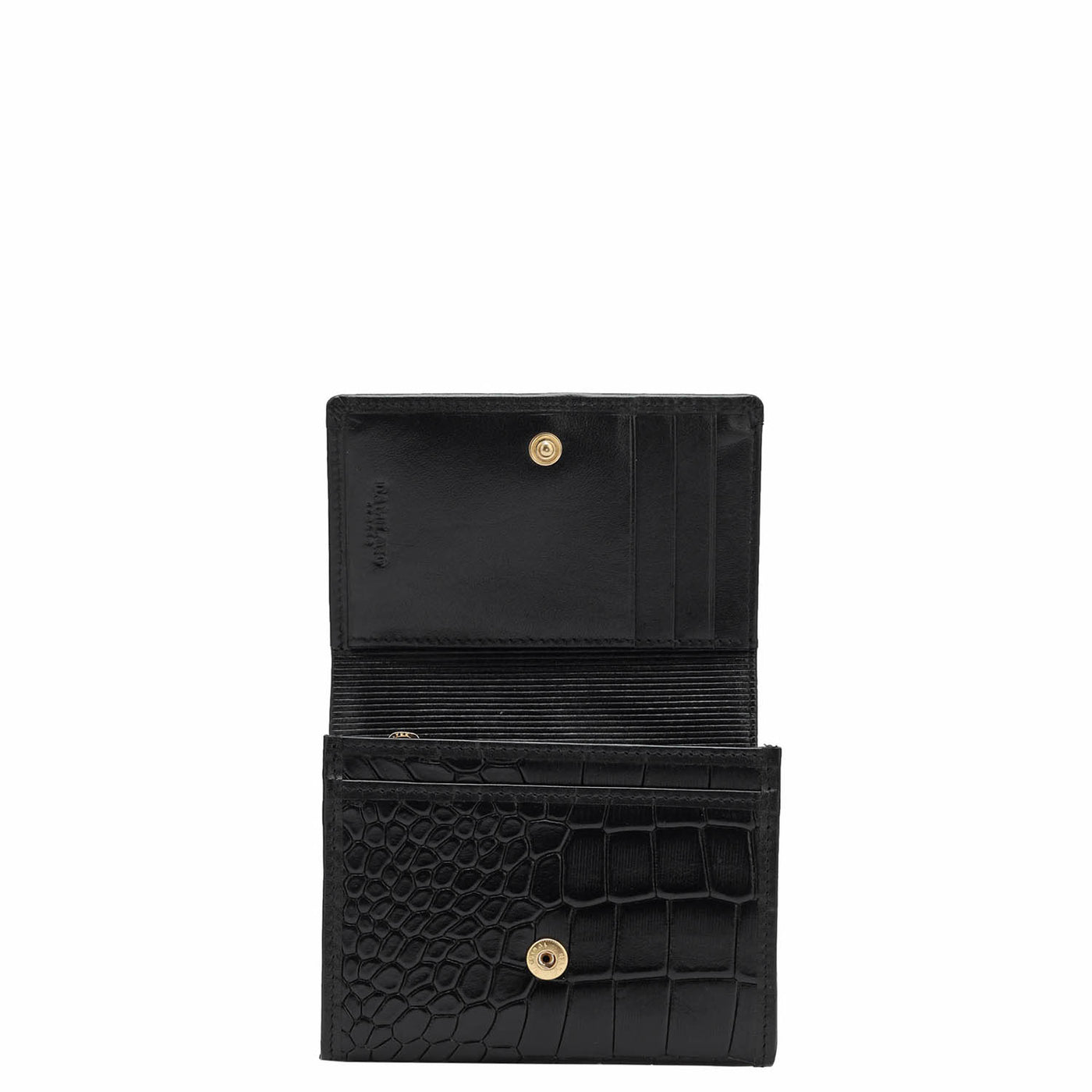 Croco Leather Ladies Wallet - Black